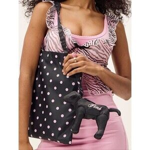 PINK VICTORIA'S SECRET Fold And Pack Dot Tote Bag